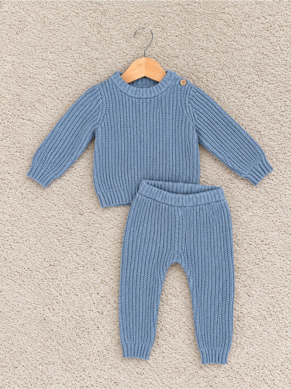 H&M Baby Knit Pullover and Pants Set - Blue